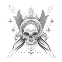 celestial witchcraft tattoo design idea