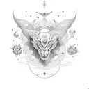 celestial witchcraft tattoo design idea