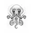 octopus with dots and thick lines and fine lines tattoo design idea