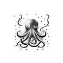 octopus with dots and thick lines and fine lines tattoo design idea