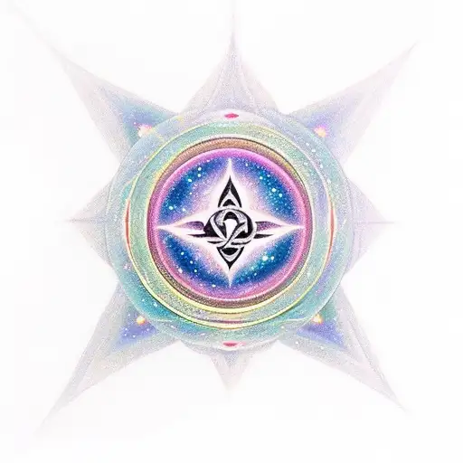 tolken symbol for love in a quasar tattoo design idea