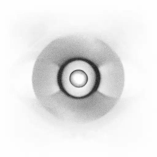 quasar with lens in the center tattoo design idea