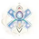 tolken symbol for love in a quasar mansculine tattoo design idea