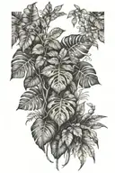 tropical plants growing tattoo design idea