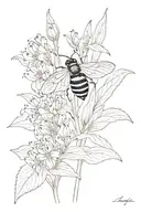 swamp milkweed with ladybug sitting on top tattoo design idea