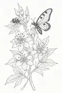 swamp milkweed with ladybug sitting on top tattoo design idea
