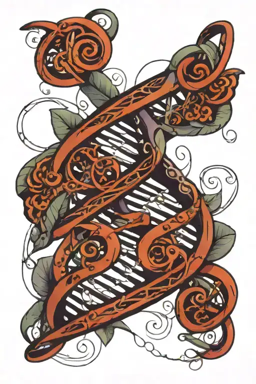 biologically accurate dna double helix tattoo design idea
