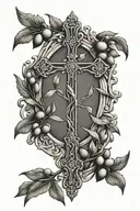 St. Peter cross with olive branch    tattoo design idea