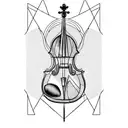 Piano design with cello tattoo design idea