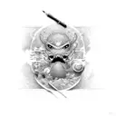 basking in the solice of regret tattoo design idea