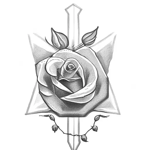  the name Greece with a rose at the end and a rosary with the small cross tattoo design idea