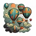 colorful balloons floating in the sky tattoo design idea