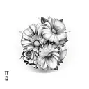 cafetera con flores tattoo design idea