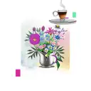 cafetera con flores tattoo design idea