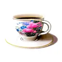 cafetera con flores tattoo design idea