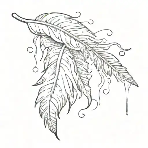 quill with ink dripping  tattoo design idea
