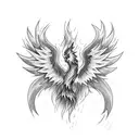 A phoenix rising from flames tattoo design idea