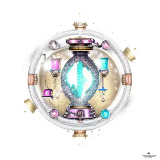sparkly, steam punk, old school, realistic, girly, hourglass  tattoo design idea
