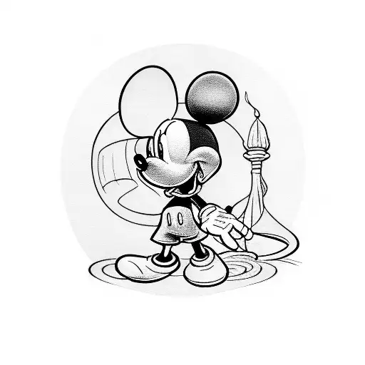 Mickey mouse tattoo design idea
