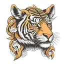 Ma Durga tiger head tattoo design idea