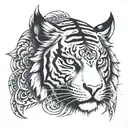 Ma Durga tiger head tattoo design idea