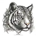 Ma Durga tiger head tattoo design idea