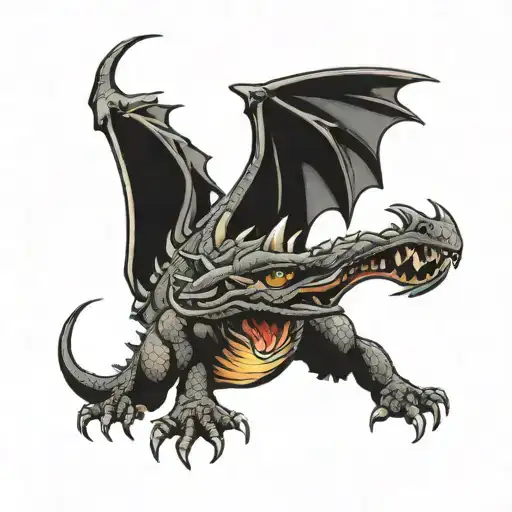 toothless dragon tattoo design idea