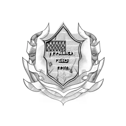 cop and patriotic  tattoo design idea