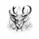 hunting with outdoors  tattoo design idea