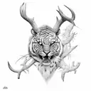 hunting with outdoors  tattoo design idea