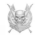 cop and patriotic  tattoo design idea