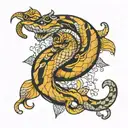 Gemini snake tattoo design idea