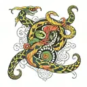 Gemini snake tattoo design idea