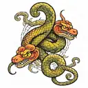 Gemini snake tattoo design idea