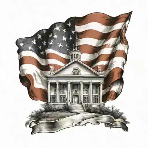 hardworking,confident,home,USA flag tattoo design idea
