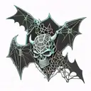 bat skeleton tattoo design idea