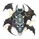 bat skeleton tattoo design idea