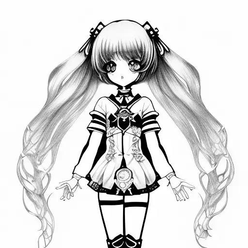 magical girl , pastel gore, animetal tattoo design idea