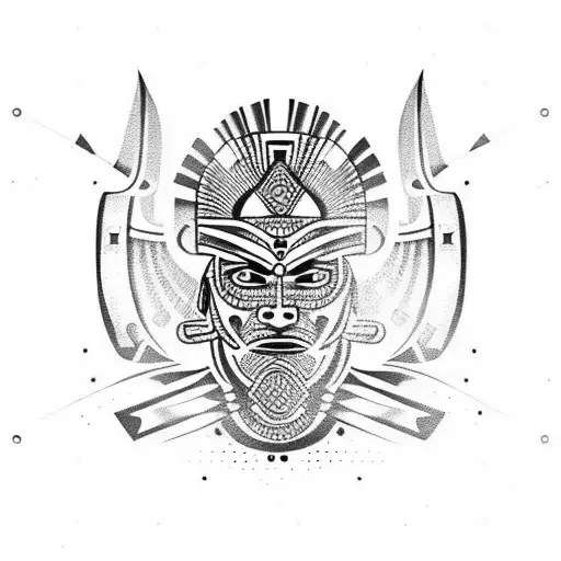 Tribal "Aztec Warrior" Tattoo Idea - BlackInk AI