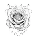 cybernetic rose fine line tattoo design idea