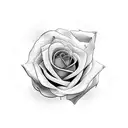 cybernetic rose fine line tattoo design idea