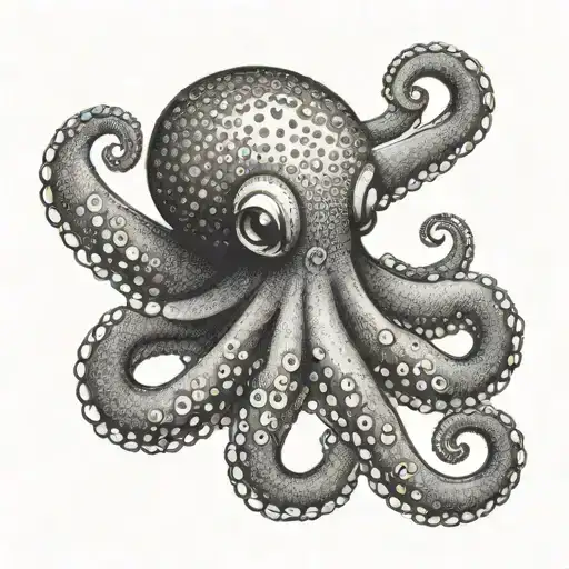 cute octopus tattoo design idea