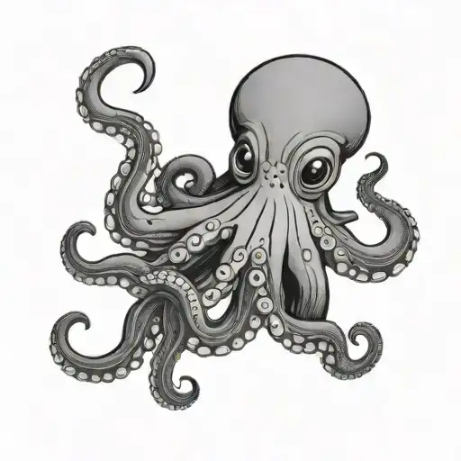 cute octopus tattoo design idea