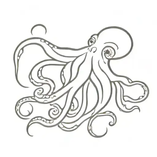cute octopus tattoo design idea