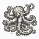 cute octopus tattoo design idea