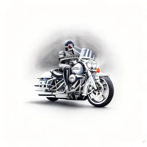 motorcycle rider followed bt death tattoo design idea