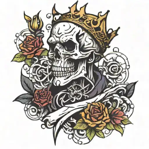 suicide king tattoo design idea
