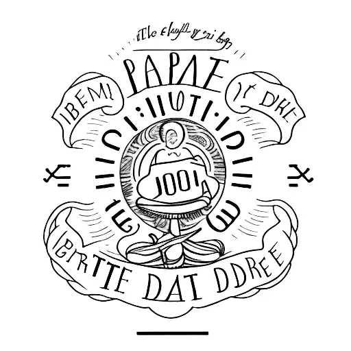 grandmas favorite bible phrase with her birth to death date tattoo design idea