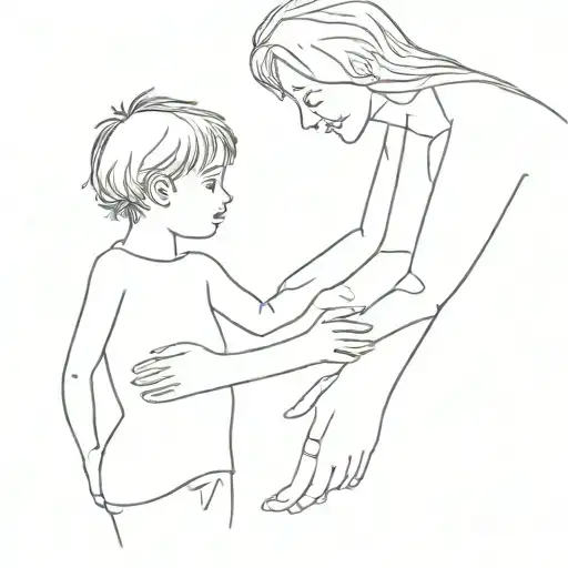Matching Mom and Son tattoo design idea