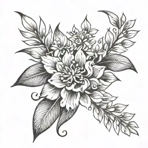 half laurel crown with oleander tattoo design idea